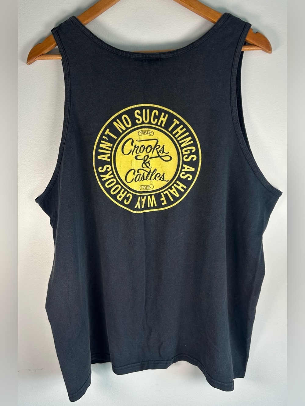 Crooks & Castles Black Tank with Yellow Circular Logo